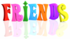 Text Friends Multicolor Reflection Tranparent Background Image
